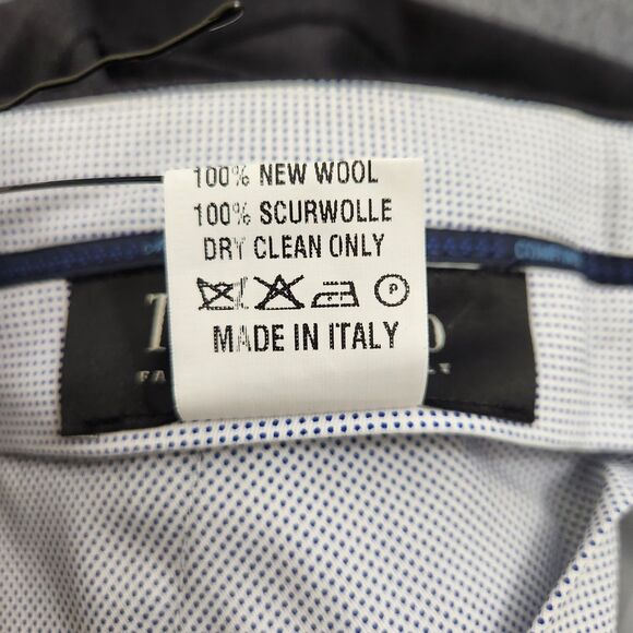 Patrick James Men 38 Black Wool Tollegno 1900 Super 100s Unhem Dress Pants NWT - Picture 9 of 14